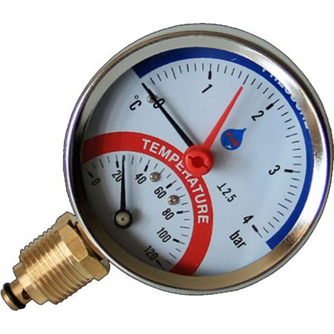 Thermomanometer 4 bar 120°C seitlicher Eingang 1/2” (1/2)