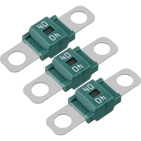 Fusible Midi 40A à courant élevé Bolt-on Fusible Midi 40 Amp Vert pour Voitures, Bus, Camions, Caravanes, Véhicules de Construction (Lot de 3) (1/4)