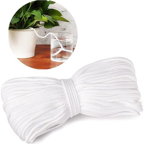 Corde de Mèche Irrigation 20m Automatique Arrosage Corde Coton 4 MM avec Système d'irrigation Automatique DIY Vacation Dispositif d'arrosage pour Plantes pour Jardins, Paniers, Pots, Plantes (1/3)