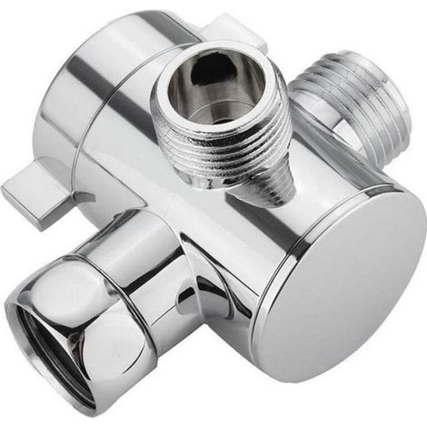Vanne de dérivation à 3 voies pour pommeau de douche, adaptateur G1/2", commutateur réglable pour bidet ou douche (1/4)
