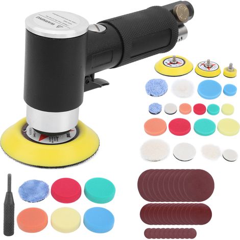 60 Stück Druckluft-Schleifgerät, schwarz, exzentrisch, pneumatisch, Autowachs-, Polier- und Schleifmaschine AT-1500H60 (Buse à air européenne) (1/5)