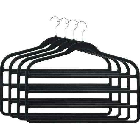 Organisateur multiple de cintres pour pantalons, bras de rangement pour pantalons, étagère de rangement pour jeans et autres vêtements, cintre à 4 cintres pivotants avec support antidérapant.