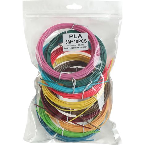 10 filamentos de 1,75 mm para bolígrafo 3D, 10 colores, ideales para entusiastas de la transferencia térmica y estudiantes. (1/5)