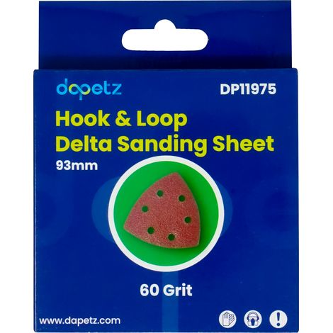 Dapetz ® Multi Tool Triangle Sanding Pads 5 PCS for Compatible with Bosch, Makita & Black Decker 93mm Detail Sander Pads Dust-Free 6-Holes Electric Sander Sandpaper Sheets Hook and Loop 60 Grit (1/5)