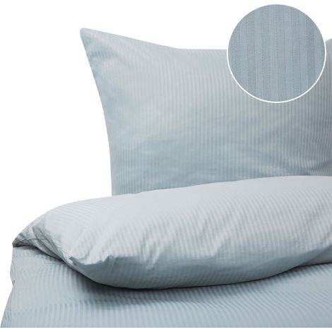 Duvet Cover Set AVONDALE Sateen Cotton 155 x 220 cm Grey