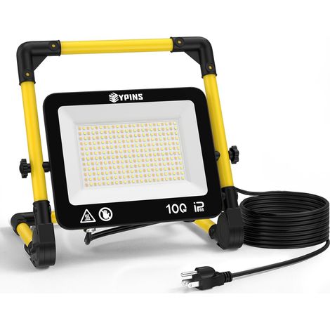 Projecteur LED Chantier 100W 8700 Lumens, 3 Températures (3000K/5000K/6500K), IP66 Étanche (1/5)