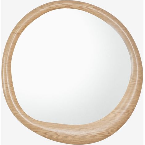SKLUM Runder Wandspiegel Ø100 cm aus MDF Zunire Braun Natur (1/5)