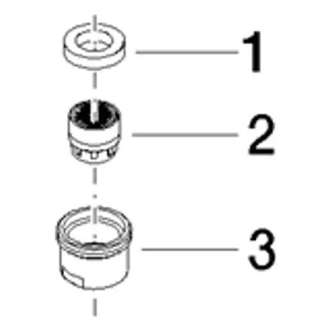 DORNBRACHT Aireador REPUESTOS 90230102101 D. 22 x 16 mm Cromo, 90230102101-00
