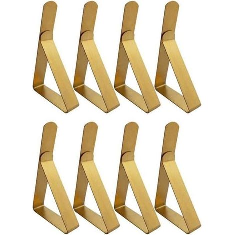Clips de nappe, Extérieur Nappe de table Pique-nique Clips de table Acier inoxydable Supports de nappe pour les pique-niques L'obtention du diplôme Faire la fête Mariage 8Pack, Couleur or (1/5)