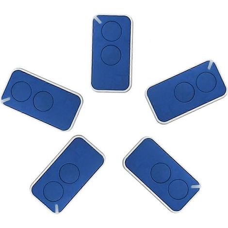 Lot de 5 télécommandes universelles de garage NICE 433,92 MHz bleues (1/5)