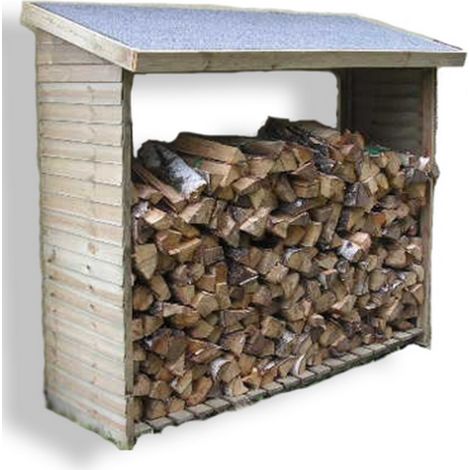 Tettoia Legnaia 188x86 2 Pareti in Legno Portalegna da Ardere Giardino Esterno (1/3)