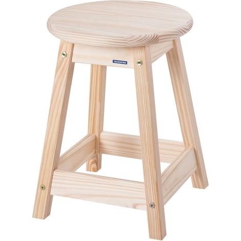 Tabouret de Cuisine en Bois Massif 91410-047 Hauteur 46 cm (1/5)