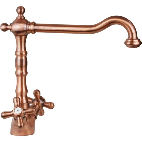 Rubinetto per lavello cucina stile barocco in colore rame Gattoni Calypso 5691/RER0 Rame (1/3)