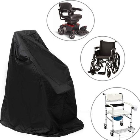 Housse pour fauteuil roulant imperméable anti-poussière 100x75x100 cm noire, protection extérieure contre pluie soleil vent et stockage quotidien (1/5)