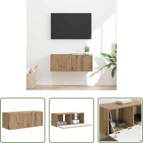 Holzregal -  TV-Wandschrank Kunsthandwerk Eiche 60 x 31 x 29,5 cm (1/5)