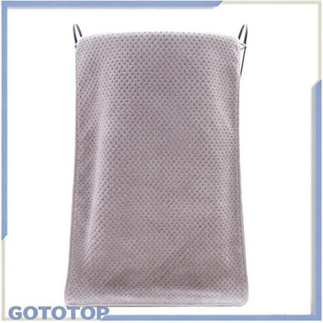 Fdit serviette de corps Serviette De Bain En Velours Corail (Beige)Serviette De Bain à Absorption D'e N deco serviette Gris (1/3)