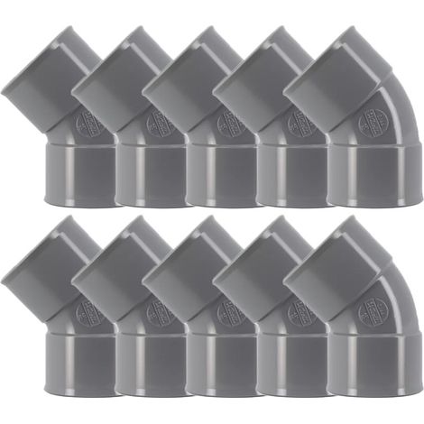 10 coudes PVC évacuation - Ø50 - Femelle Femelle 45° - Nicoll (1/4)