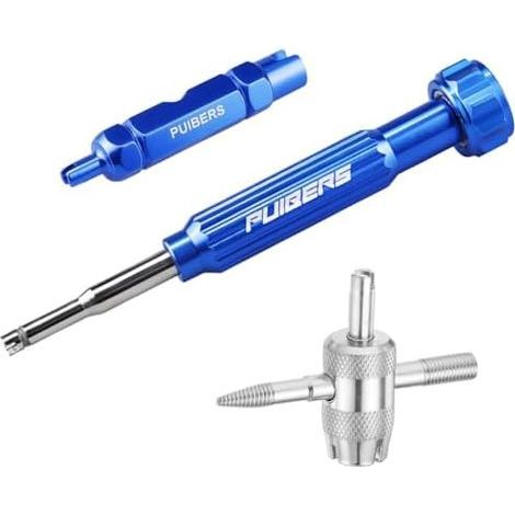 Professional tire valve stem repair tool kit with 2 extended extractors (5.5 cm and 10.2 cm) + double-headed tool – Schrader service for car/truck tires - (1/5)