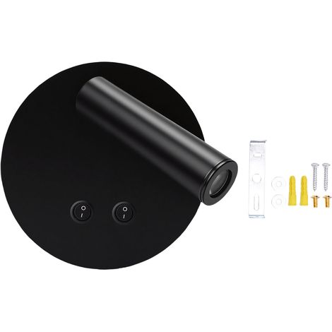 Applique murale LED minimaliste et moderne, lampe d'ambiance pour la maison, l'hôtel, la lecture et le sommeil, noir (1/5)
