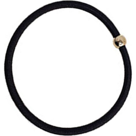 Élastiques à cheveux noirs avec perle dorée, élastiques haute tenue pour queue de cheval, décoration perle dorée, accessoires cheveux pour femme (1/5)