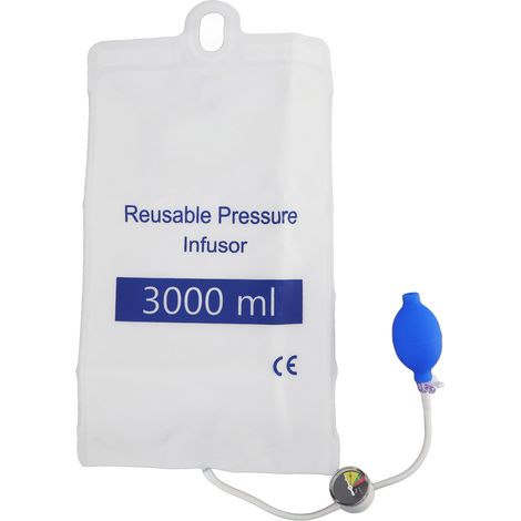 Druckinfusionsbeutel mit Manometer, hohe Verschleißfestigkeit, optimale Abdichtung, schnelle Flüssigkeitszufuhr für Notfallpatienten, 3000 ml (1/5)