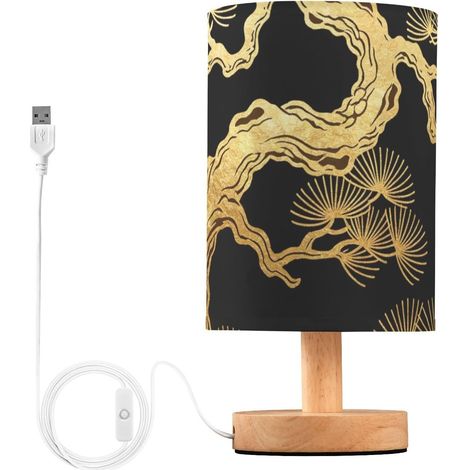 Yuiboo Lampes de table USB classiques noir et doré branche pin (1/5)