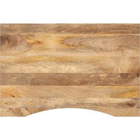 Desk Top with Curve 100x60x2.5 cm Solid Wood Rough Mango vidaXL (1/5)