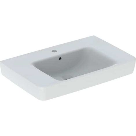 Geberit Renova Plan, lavabo sobre encimera con repisa, 75x48 cm,