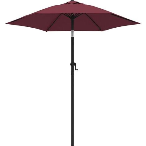 Parasol en aluminium rouge bordeaux, 200 x 224 cm (1/5)