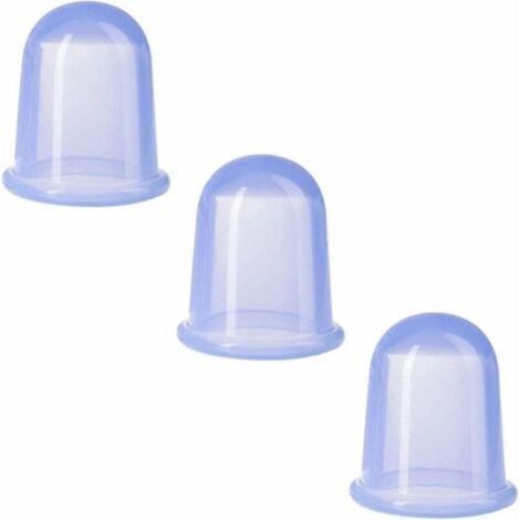 Traditional silicone suction cups – Set of 3 blue pieces for pain relief massage and muscle relaxation