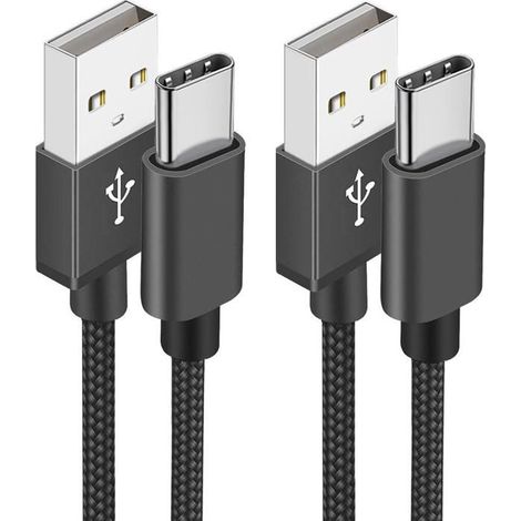 Cable USB C, [1M/Lot de 2] Charge Rapide 3A Fil Chargeur Type C Tressé Câble USB C pour Samsung Galaxy iPhone,Google Pixel,Xiaomi (1/5)