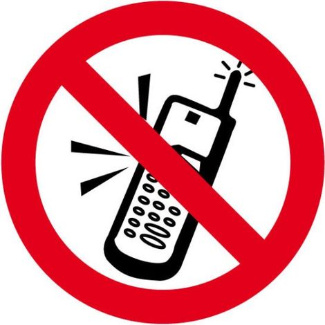 Señal de Prohibido usar teléfonos móviles, con tintas UV Ø90mm (Pack de 10)SEKURECO (1/2)