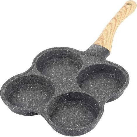 Poêle à Omelette 4 Trous, Poele a Pancakes Poele 4 trous Induction Poêles à Frire Antiadhésives en Aluminium pour [43] (1/4)