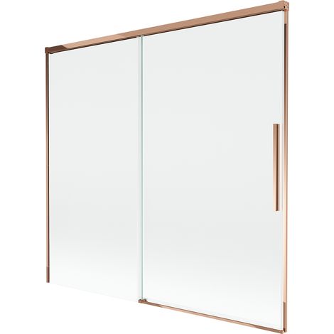 Mexen Rox paravento per vasca da bagno scorrevole a 2 ante 170 x 150 cm, trasparente, oro rosa - 8C9-170-001-60-00