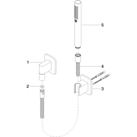DORNBRACHT 27802845-270010 Ensemble douchette avec rosace individuelle