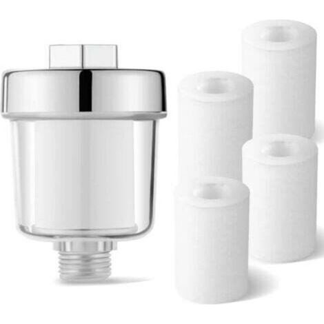 Sollbry Filtre Douche Anti Calcaire Filtre à Eau de Douche avec 5 Cartouches Filtrantes épaissies pour une Filtration Efficace des Impuretés Dans L'eau, Filtre pour les robinets et les machines à lave