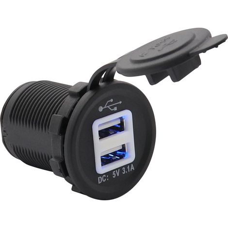 5er-Pack Einbau-USB-Ladegeräte 12-24 V – 5 V 3,1 A Ausgang, 28 mm Ausschnitt – Ideal für Armaturenbretter in Autos und Booten (1/5)