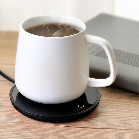 Sous-tasses chauffantes électriques étanches et tactiles pour café, thé et lait, noir, UE 220 V (1/5)