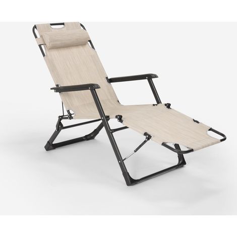 Sedia sdraio per spiaggia e giardino pieghevole multiposizione Emily Lux Zero Gravity - Beige