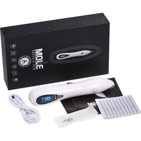 Stylo Électrique Élimination Taches de Rousseur USB Rechargeable Appareil de Beauté Argenté (1/5)