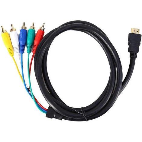 Câble convertisseur audio/vidéo composante AV RGB HDMI mâle vers 5 RCA compatible HDMI mâle (1/5)