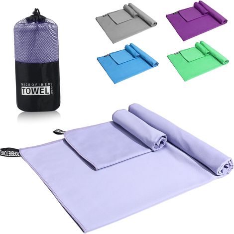 Serviette de Plage Microfibre Grande Séchage Rapide Serviette de Bain Légère et Absorbante pour Voyages Piscine et Plage (1/5)