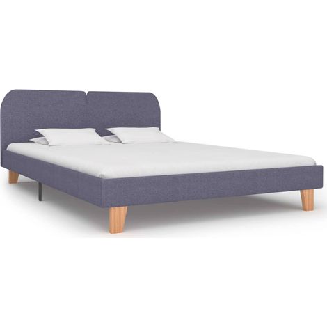 Bettgestell Hellgrau Stoff 180x200 cm