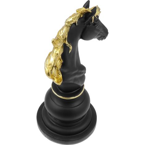Décoration Créative Internationale D'échecs en Résine Noire Finition Lisse et Solide pour Bureau ou Présent Élégant (1/5)