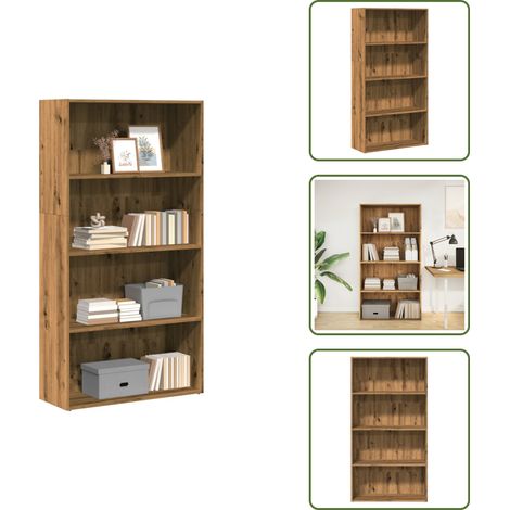 Bibliothèque chêne artisanal 80x30x152 cm bois d'ingénierie - Bibliothèque - Bibliothèques - Étagère - Armoire De Rangement (1/5)