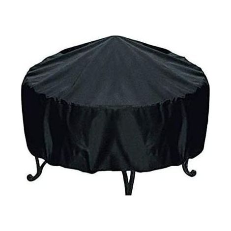 Lntyq Noir Rond Foyer Coque protégé Contre la poussière étanche d'extérieur Jardin terrasse Housse de Protection avec Cordon de Serrage pour réchaud(8636cm) (1/5)