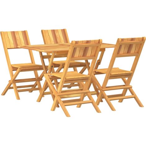 Maison Exclusive - 5-tlg. Garten-Essgruppe Massivholz Teak