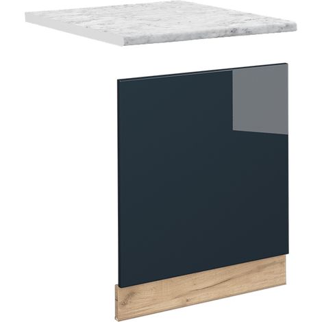 Façade Fame-Line, Bleu foncé brillant, 60 cm, PT Marbre, Vicco