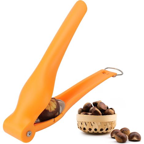 Éplucheur de châtaignes. outil de coupe durable pour châtaignes. pince à casse-noisettes. noix de pécan. ouvre-fruits secs. outil de cuisine ergonomique pour un écaillage facile. orange (1/5)