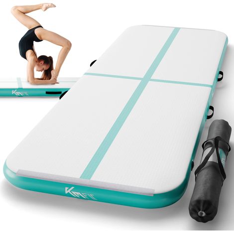 KM-Fit Airtrack aufblasbare Bodenturnmatte 5m - 500 x 100 x 10 cm - Drop-Stitch inkl. elektrische Pumpe (1/5)